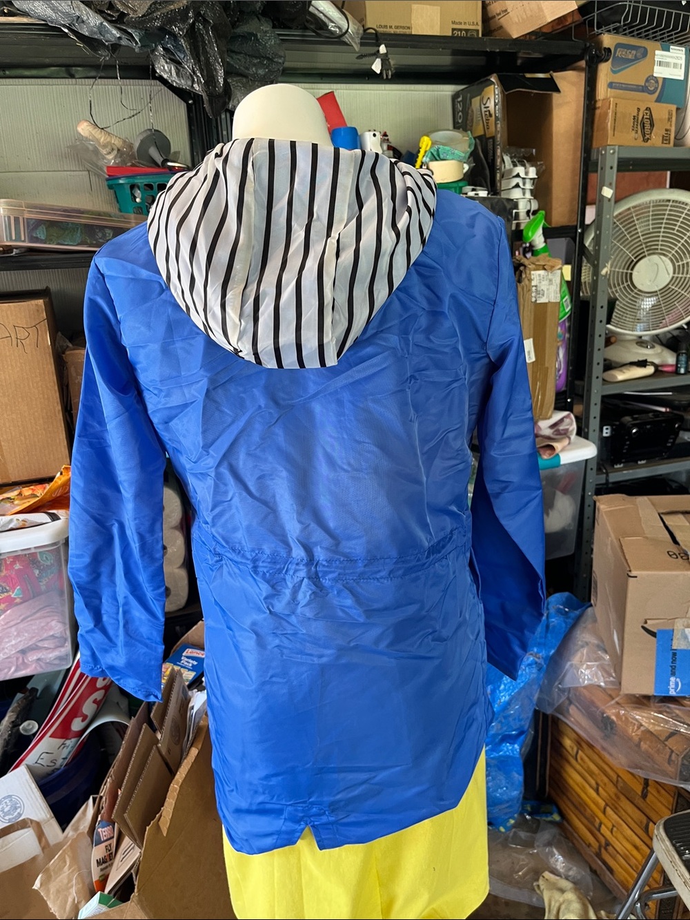 Blue Hooded Rain Jacket - Brand Unknown - Picture 2 of 3